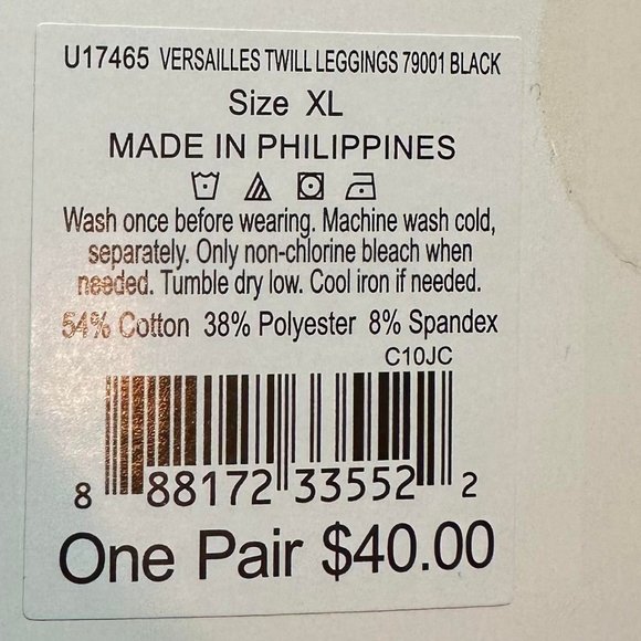 Hue	Versailles Twill Leggings	XL. NWT.  773 - Picture 6 of 7